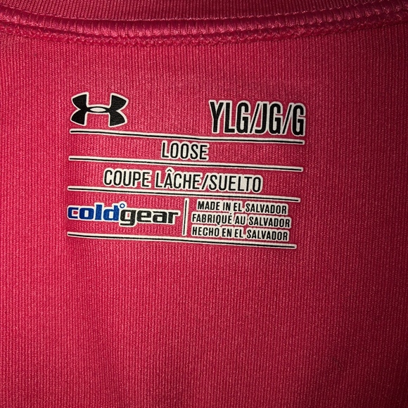 Under Armour Cold Gear Pullover Layer Girls Large 14 Pink Warm Athleisure Sports - Picture 5 of 8